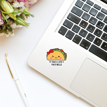 My Princess Name is Taco Belle Vinyl Sticker | Beauty and the Beast | Belle Inspired Stickers | Kindle Stickers | Taco Bell