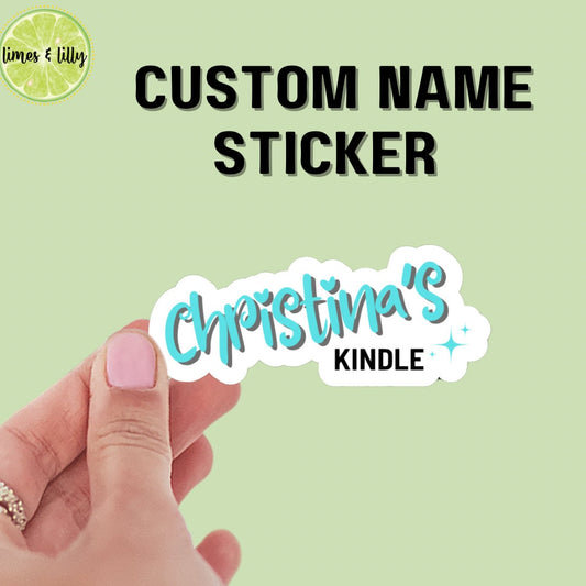 CUSTOM Kindle Name Stickers, personalized bookish sticker, name sticker, booktok, personalized name stickers, name handle, spicy romance