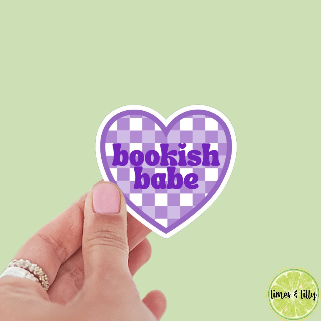 Bookish Babe purple heart sticker, book stickers, kindle, laptop, bookstagram , spicy romance, smut stickers, bookish sticker