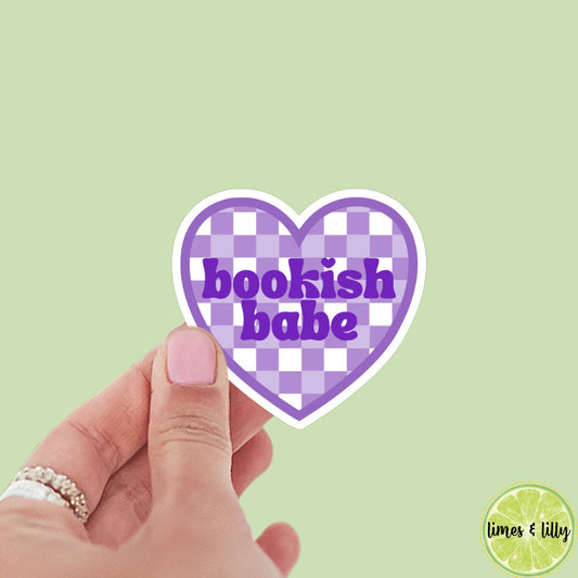 Bookish Babe purple heart sticker, book stickers, kindle, laptop, bookstagram , spicy romance, smut stickers, bookish sticker