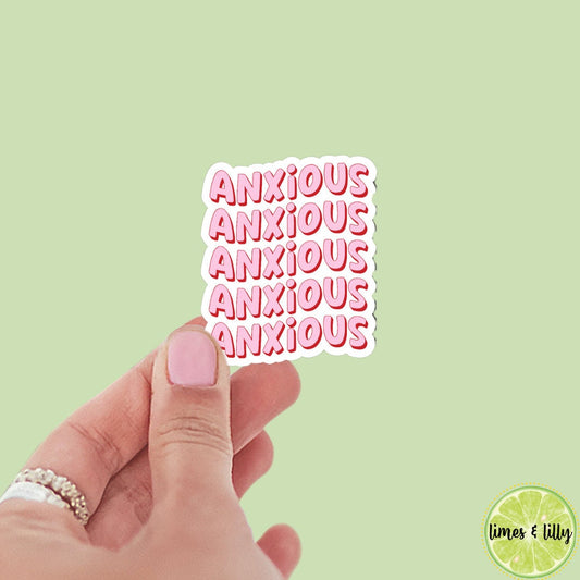 Anxious Girly Sticker, Mental Health Sticker, Therapy Sticker, Anxiety Sticker, Anxious Girl Sticker, Funny Anxiety Sticker, bookish kindle