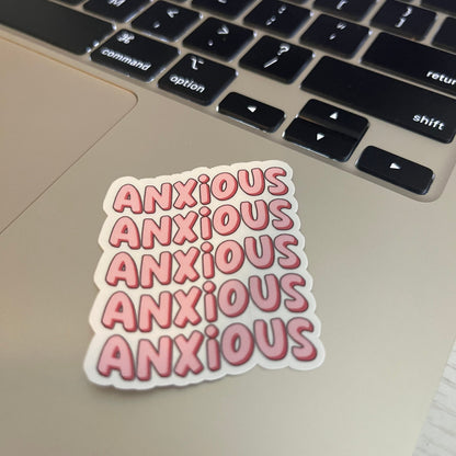 Anxious Girly Sticker, Mental Health Sticker, Therapy Sticker, Anxiety Sticker, Anxious Girl Sticker, Funny Anxiety Sticker, bookish kindle