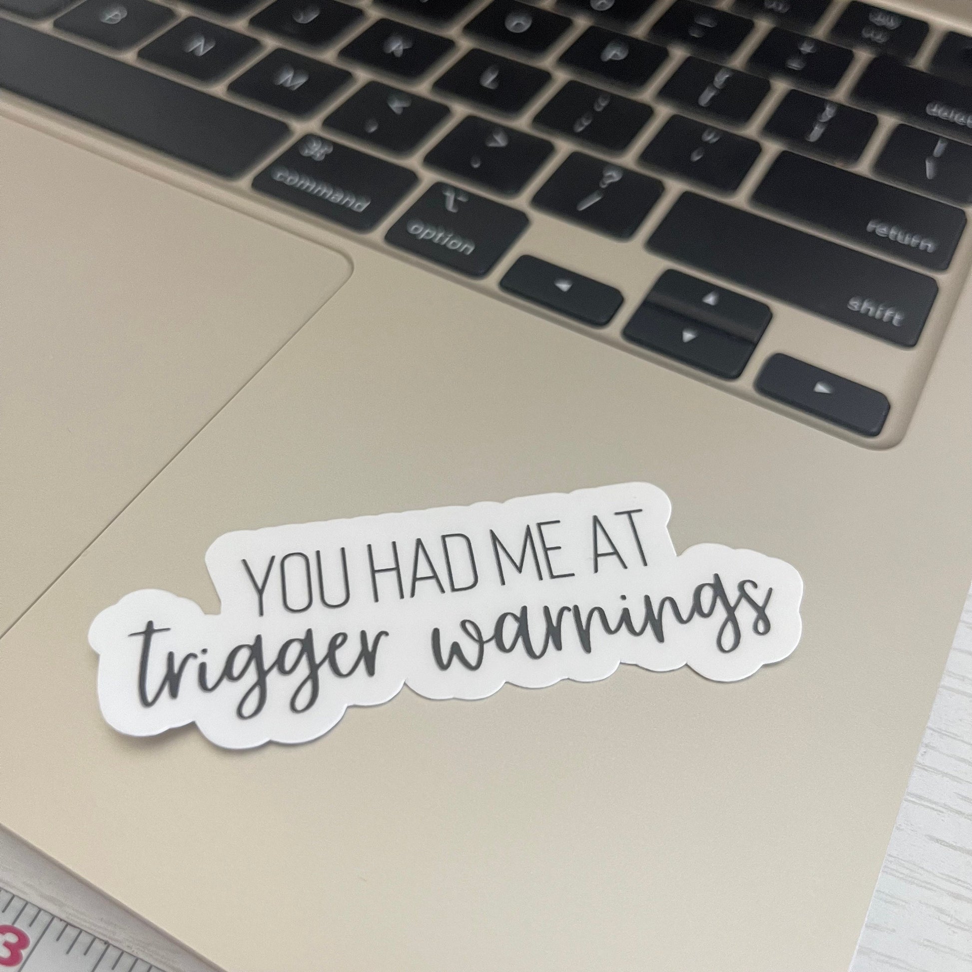 You had me at trigger warnings sticker, book stickers, kindle, laptop, romance, bookish sticker, dark romance, decal quote