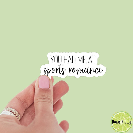You had me at sports romance bookish sticker, book stickers, kindle, laptop, romance, bookish sticker, sticker decal, hockey