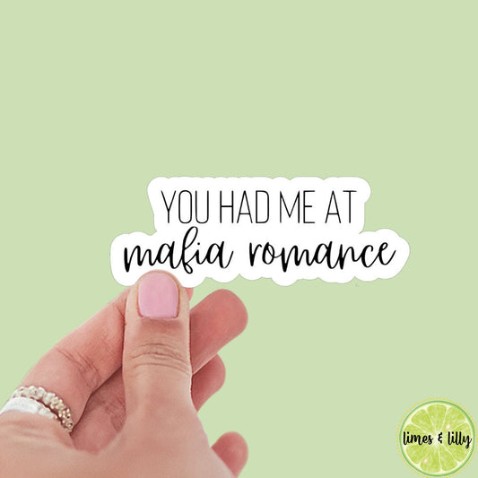 You had me at mafia romance bookish sticker, book stickers, kindle, laptop, romance, bookish sticker, sticker decal, red flags