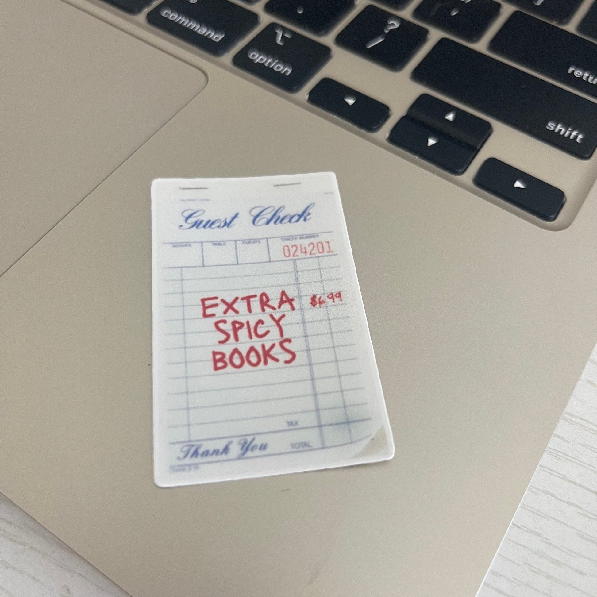 Guest Check Extra Spicy Books sticker, bookish stickers, kindle, laptop, spicy romance, book stickers, decal, water bottle,