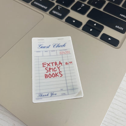 Guest Check Extra Spicy Books sticker, bookish stickers, kindle, laptop, spicy romance, book stickers, decal, water bottle,