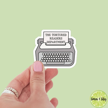 The Tortured Readers Department sticker, book stickers, kindle, laptop, water resistant bookish stickers, decal, water bottle, TTPD, eras