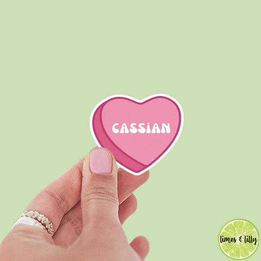 Bookish Boyfriend sticker, Cassian, ACOTAR, book inspired, bookish stickers, bat boys, decal, romantasy book merch, heart