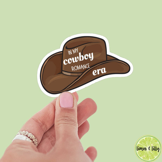 In My Cowboy Romance Era sticker, kindle, romance reader, save a horse, cowboy hat, ride a cowboy, tumbler, bookish stickers, howdy, Yee haw