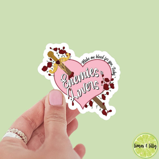 Enemies to Lovers Sword Heart Sticker | Book Sticker | Water Bottle Sticker | Bookish Stickers | Kindle Sticker | Book Lover | Romantasy