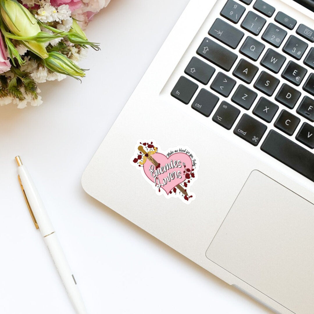 Enemies to Lovers Sword Heart Sticker | Book Sticker | Water Bottle Sticker | Bookish Stickers | Kindle Sticker | Book Lover | Romantasy