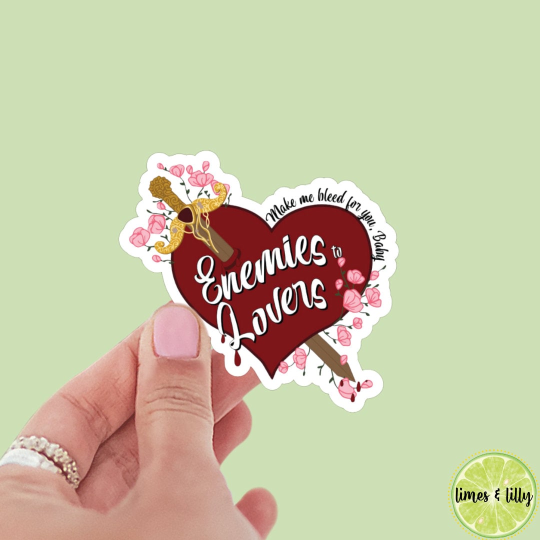 Enemies to Lovers Sword Heart Sticker | Book Sticker | Water Bottle Sticker | Bookish Stickers | Kindle Sticker | Book Lover | Romantasy Red