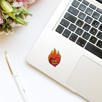 Slow Burn Fire Heart Sticker | Book Sticker | Water Bottle Sticker | Bookish Stickers | Kindle Stickers | Book Lover |