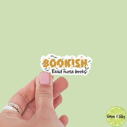 Bookish Read More Books Floral Sticker | Book Sticker | Girly | Water Bottle Sticker | Bookish Stickers | Kindle Sticker | Book Lover