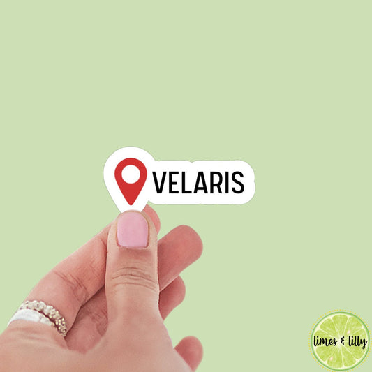 Velaris Location Pin sticker, ACOTAR, night court, book inspired, bookish stickers, bat boys, waterproof, decal, romantasy merch, home