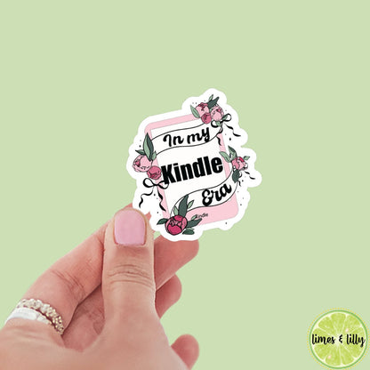 In My Kindle Era Kindle Sticker | Kindle Stickers | Bookish Stickers | Bookish Sticker | Sticker Quote | Floral | Flowers | Book Lover