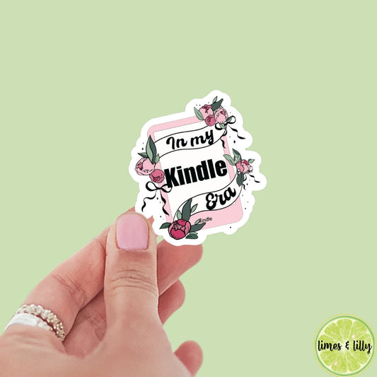 In My Kindle Era Kindle Sticker | Kindle Stickers | Bookish Stickers | Bookish Sticker | Sticker Quote | Floral | Flowers | Book Lover