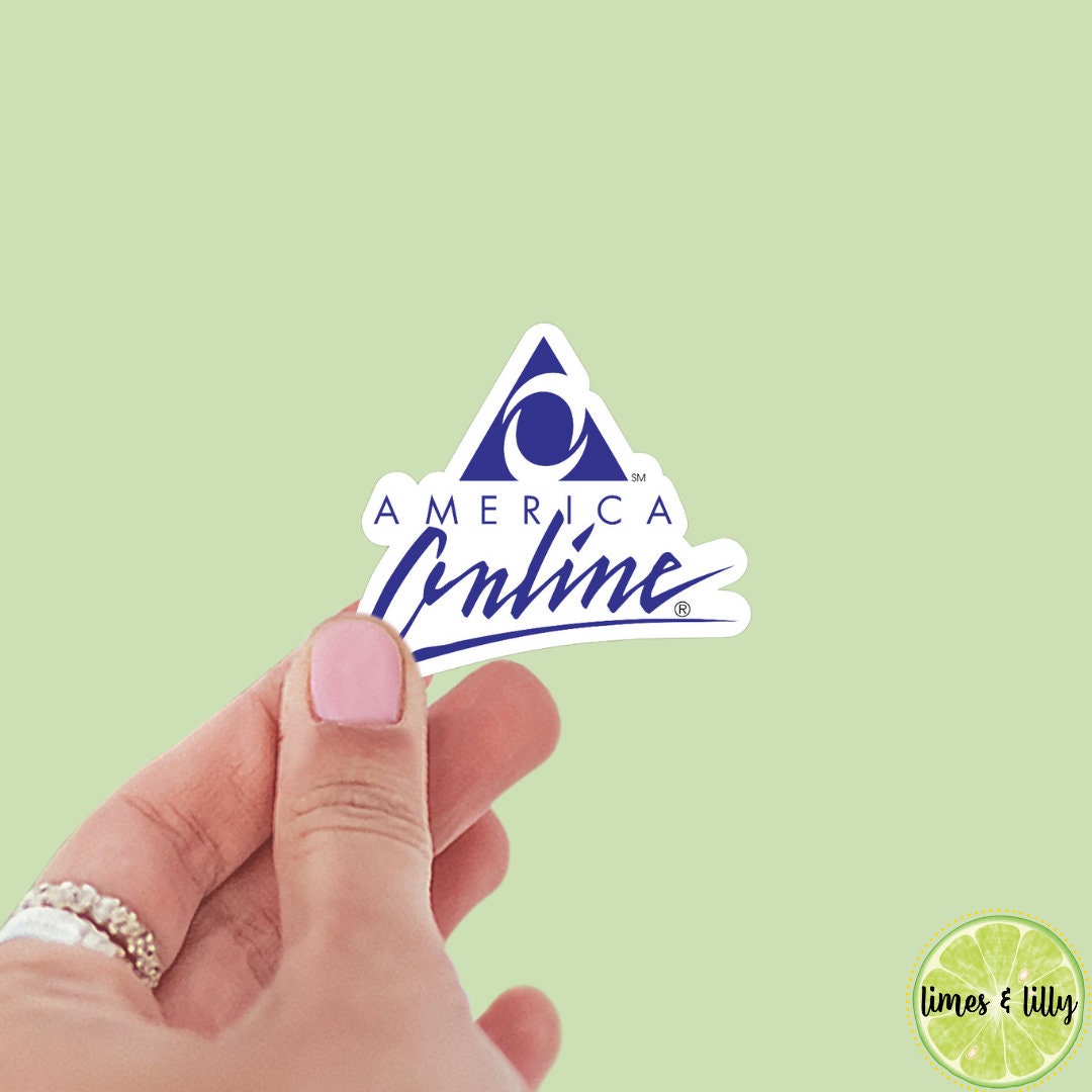 America Online Logo Sticker | AOL | Funny Y2K 90s Sticker | Retro Sticker | Nostalgia Vinyl Sticker | Kindle | Water Bottle | Laptop