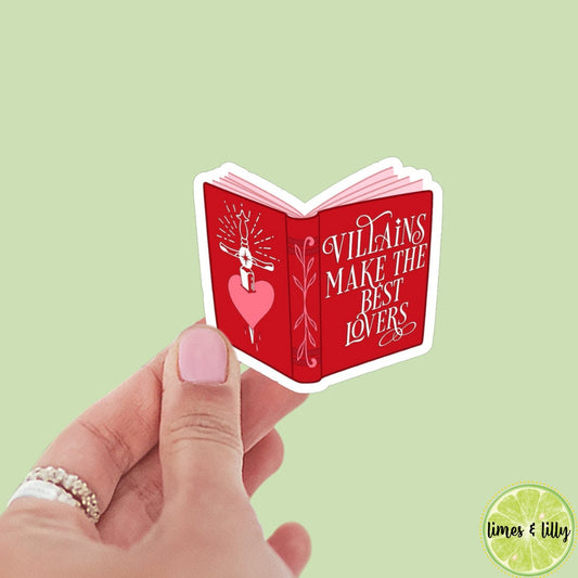 Villains Make the Best Lovers Open Book Sticker | Kindle Sticker | Water Bottle Sticker | Bookish Stickers | Bookish Sticker