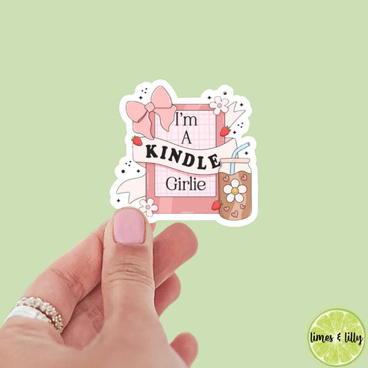 I’m a Kindle Girlie Iced Coffee Vinyl Sticker | Kindle Stickers | Bookish Stickers | Bookish Sticker | Mood Reader