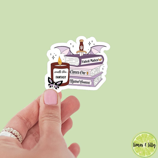 Smells Like Fantasy Vinyl Sticker | Book Sticker | Girly | Water Bottle Sticker | Bookish Stickers | Kindle Stickers | Book Lover
