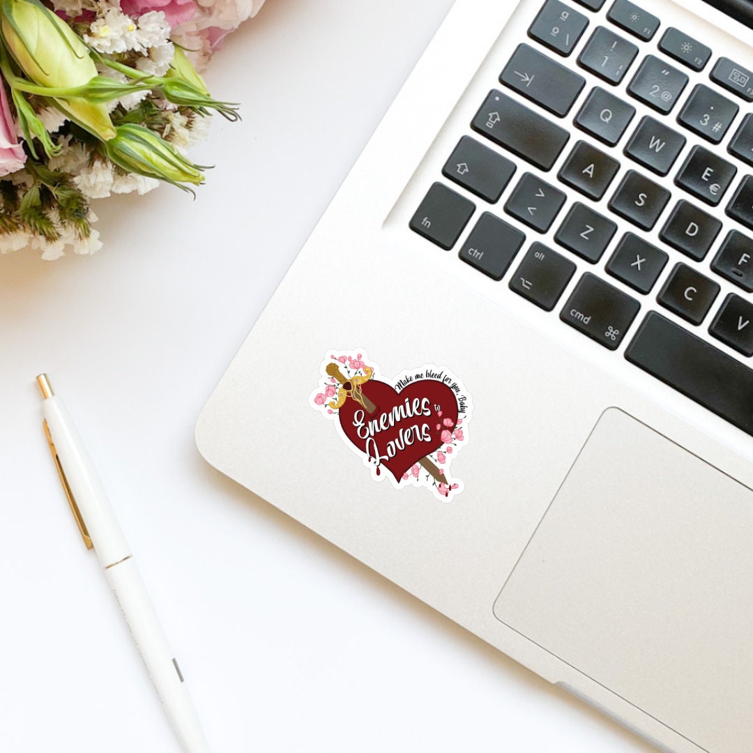 Enemies to Lovers Sword Heart Sticker | Book Sticker | Water Bottle Sticker | Bookish Stickers | Kindle Sticker | Book Lover | Romantasy Red