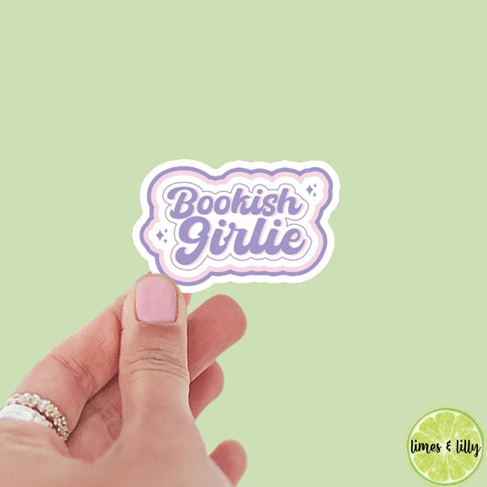 Bookish Girlie Retro Vinyl Sticker | Book Sticker | Girly | Water Bottle Sticker | Bookish Stickers | Kindle Sticker | Book Lover