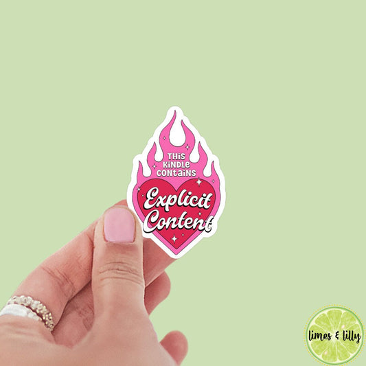 This Kindle Contains Explicit Content Sticker | Book Sticker | Girly | Water Bottle Sticker | Bookish Stickers | Kindle Sticker | Book Lover