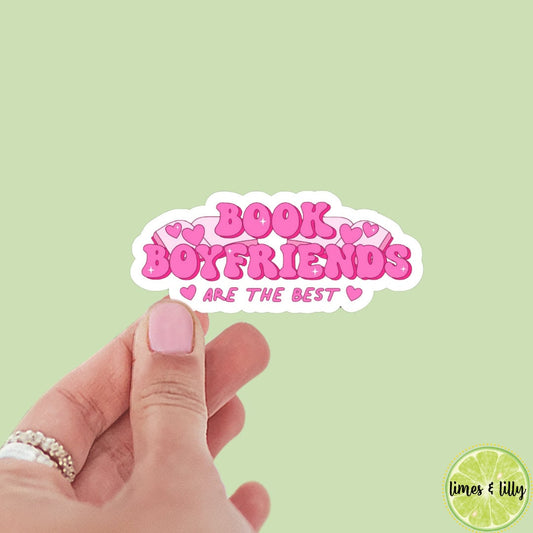 Book Boyfriends are the Best Pink Sticker | Book Sticker | Girly | Water Bottle Sticker | Bookish Stickers | Kindle Sticker