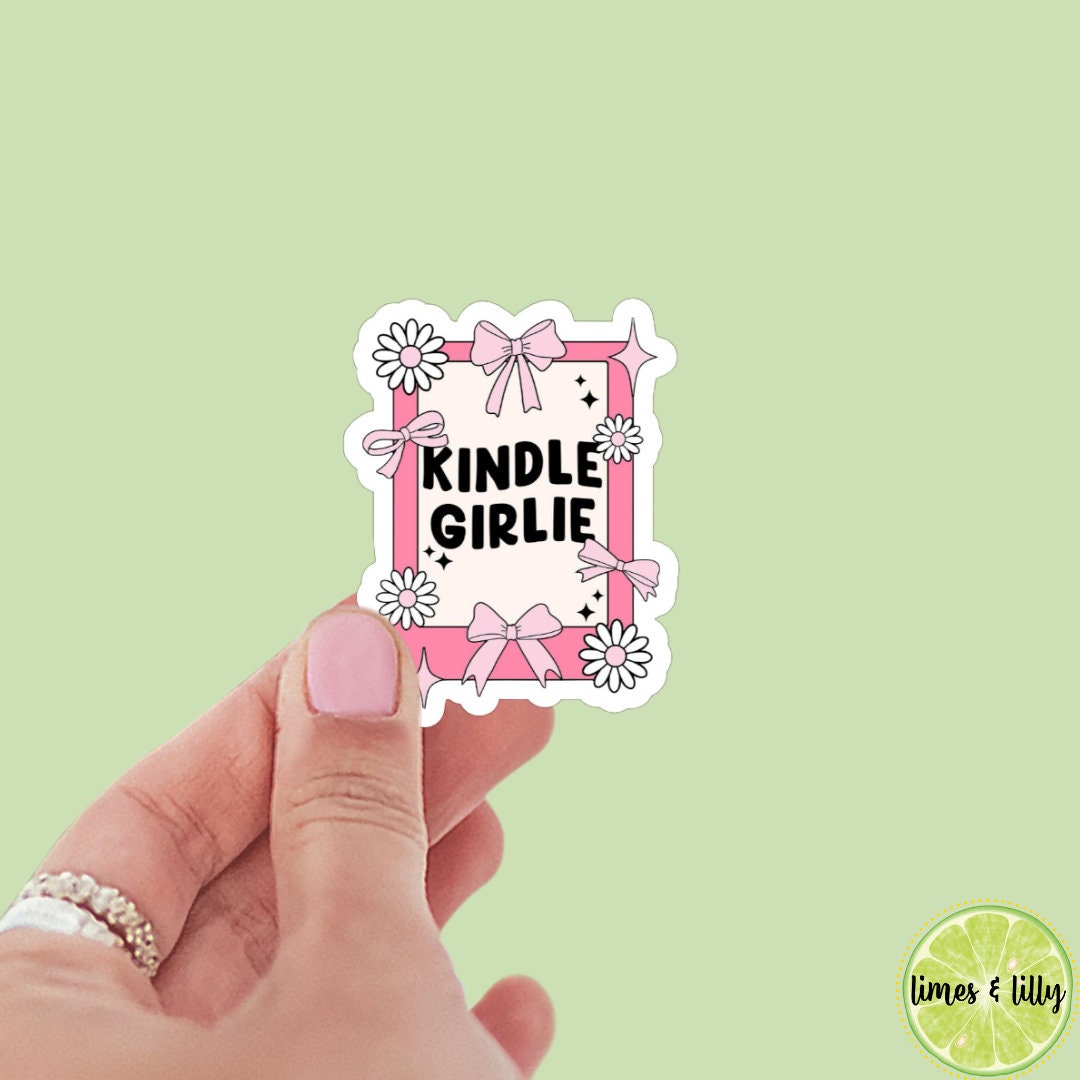 Kindle Girlie Coquette Bow Kindle Sticker | Kindle Sticker | Book Club | Bookish Sticker | Funny | Die Cut | Decal | Pink Stickers