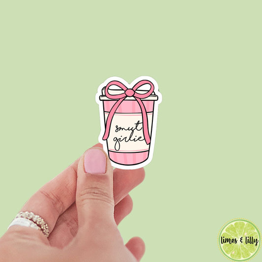 Coquette Bow Smut Girlie Pink Coffee Cup Sticker | Book Sticker | Girly Sticker | Water Bottle Sticker | Bookish Stickers | Kindle Sticker