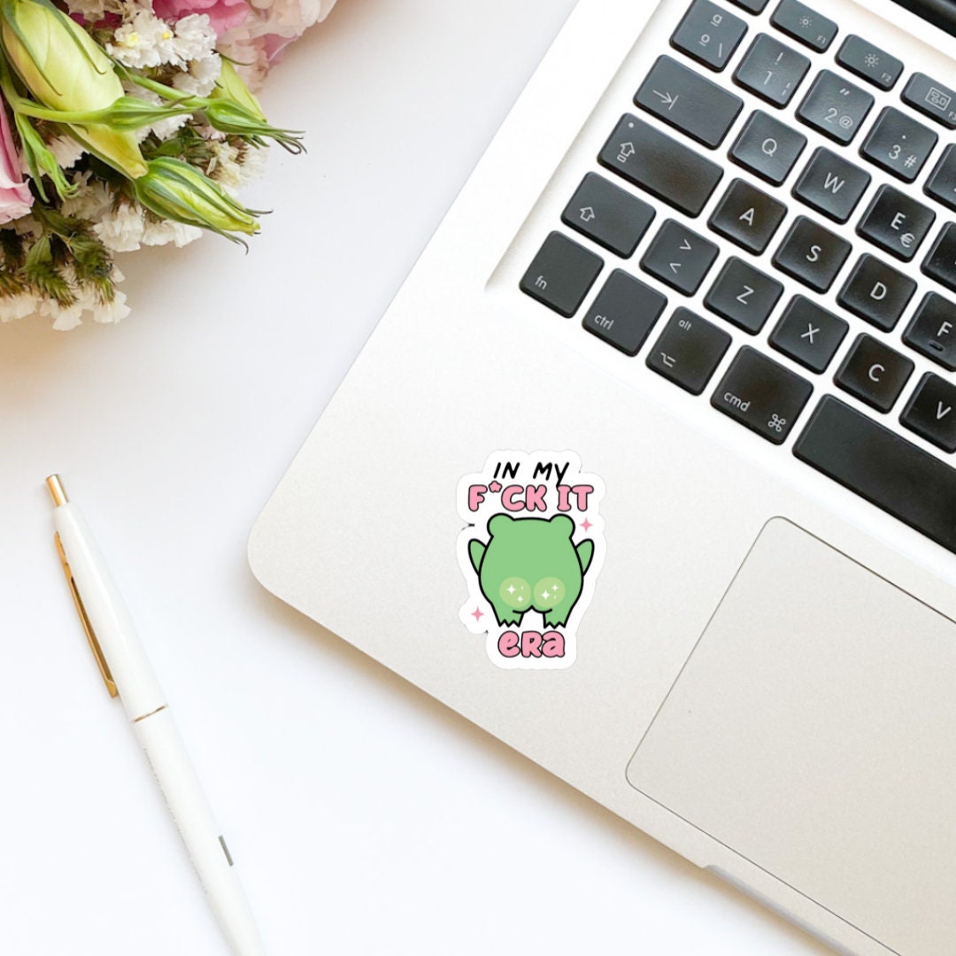 In My F*ck It Era Frog Sticker | Kindle Stickers | Bookish Stickers | Bookish Sticker | Sticker Quote | Book Lover | Cute Stickers
