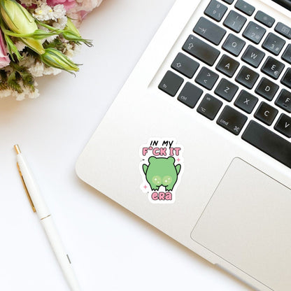 In My F*ck It Era Frog Sticker | Kindle Stickers | Bookish Stickers | Bookish Sticker | Sticker Quote | Book Lover | Cute Stickers