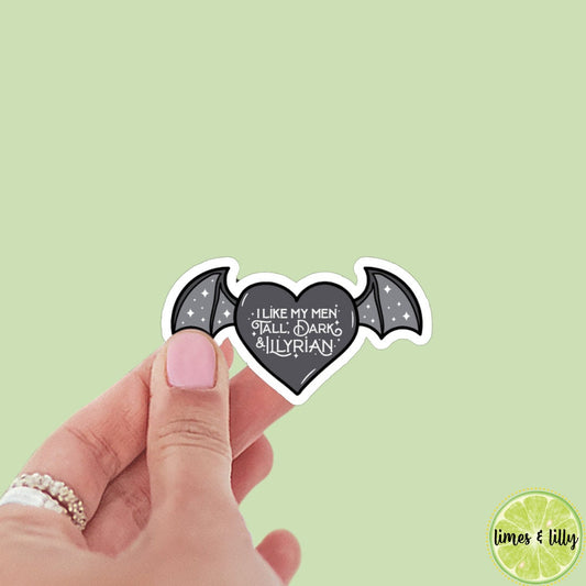 I Like My Men Tall, Dark, and Illyrian Vinyl Sticker | ACOTAR | Bat Boys | Romantasy | ACOMAF | Bookish Stickers | Bookish Gift