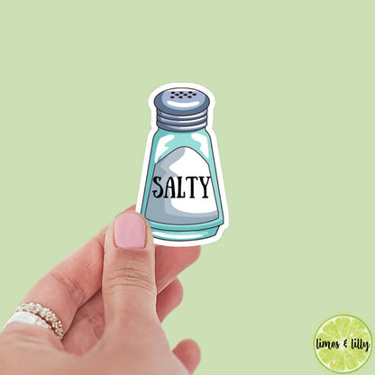 Salty Salt Shaker Sticker | Funny Sticker | Sarcasm Sticker | Kindle Sticker | Bookish Stickers | Bookish Sticker | Water Bottle | Laptop