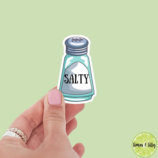 Salty Salt Shaker Sticker | Funny Sticker | Sarcasm Sticker | Kindle Sticker | Bookish Stickers | Bookish Sticker | Water Bottle | Laptop