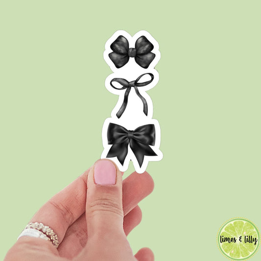Coquette Black Bow Stacked Sticker | bookish stickers | book lover | book stickers | kindle |laptop | romance reader | girly stickers