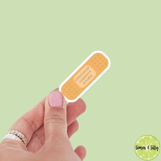 Emotional Support Kindle Adhesive Bandage Vinyl Sticker | Bookish Stickers | Kindle Stickers | Trendy Stickers | Water Resistant