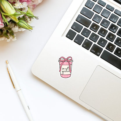 Coquette Bow Smut Girlie Pink Coffee Cup Sticker | Book Sticker | Girly Sticker | Water Bottle Sticker | Bookish Stickers | Kindle Sticker