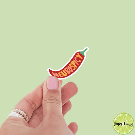 Neurospicy Neuro Spicy Hot Pepper Sticker, bookish stickers, spicy books, book stickers, kindle stickers, mental health, neurodivergent