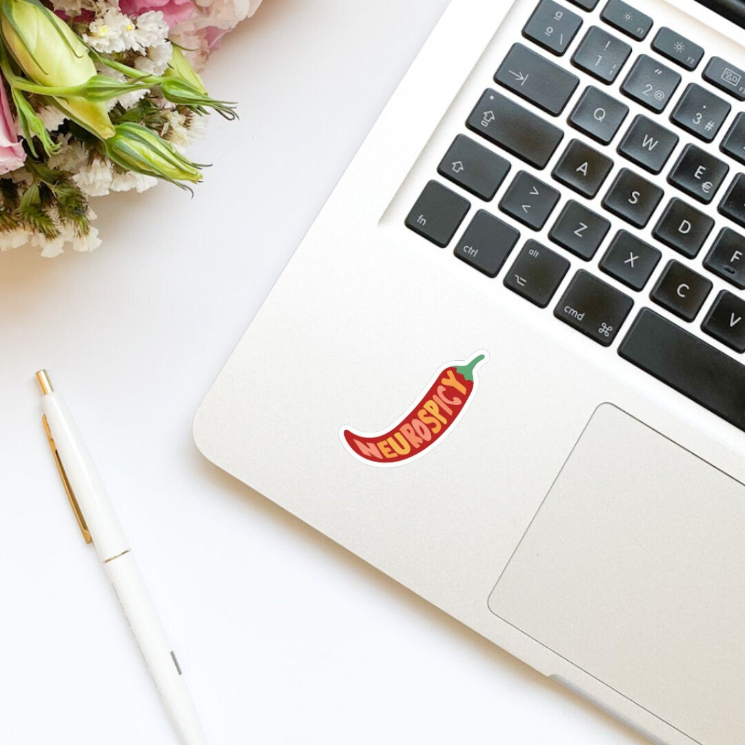 Neurospicy Neuro Spicy Hot Pepper Sticker, bookish stickers, spicy books, book stickers, kindle stickers, mental health, neurodivergent
