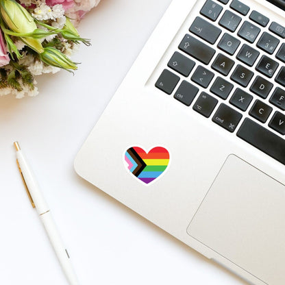 Inclusive Pride Flag Heart Sticker | Pride flag stickers | Inclusive pride sticker | Social justice stickers | LGBTQIA sticker | pride month