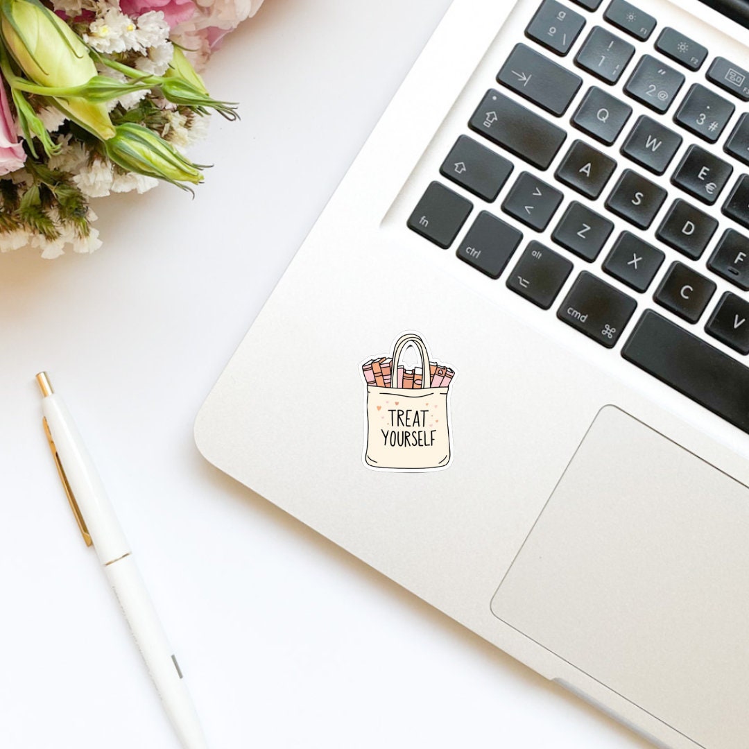 Treat Yourself Tote Bag Sticker | Kindle Stickers | Bookish Stickers | Bookish Sticker | Mood Reader