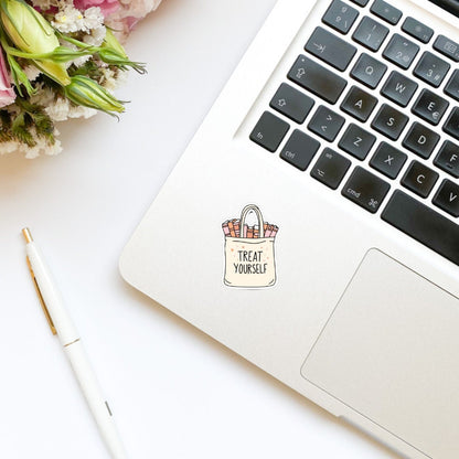 Treat Yourself Tote Bag Sticker | Kindle Stickers | Bookish Stickers | Bookish Sticker | Mood Reader