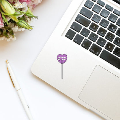 Sucker for Villains Lollipop sticker, book lover, book stickers, kindle, laptop, romance reader, smut stickers, smutty