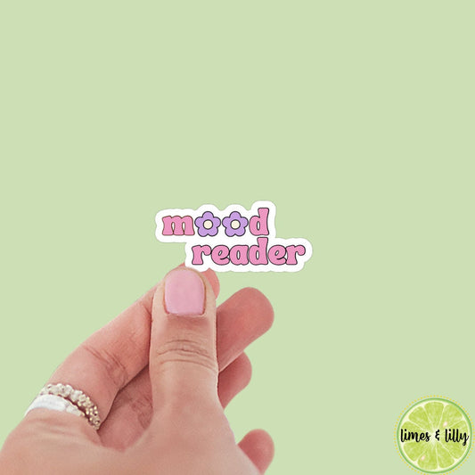 Mood reader sticker, bookish sticker, floral, spring, bookish merch, Kindle sticker, smut reader, reading lover, decal, vinyl, pink