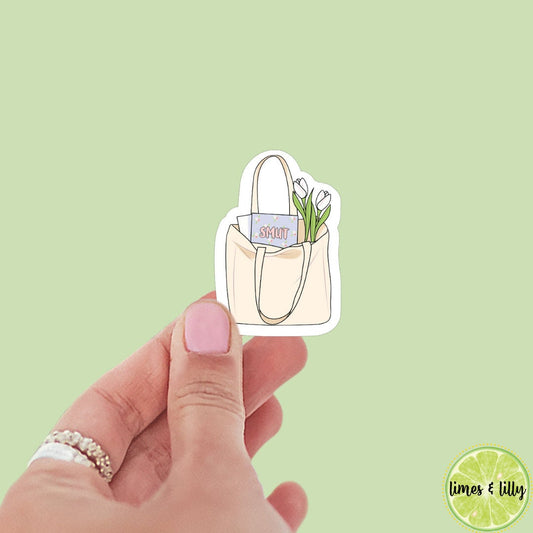Coquette Flower Smut Tote Bag Sticker | Kindle Sticker | Bookish Stickers | Bookish Sticker | Mood Reader | Girly | Shopping Bag