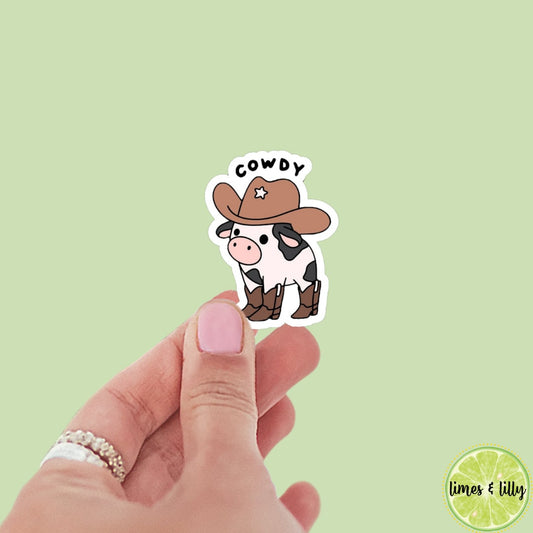 Cowdy Cow Sticker | Book Stickers | Cowboy Stickers | Cowgirl | Howdy Sticker | Bookish Stickers | Kindle Stickers | Decal