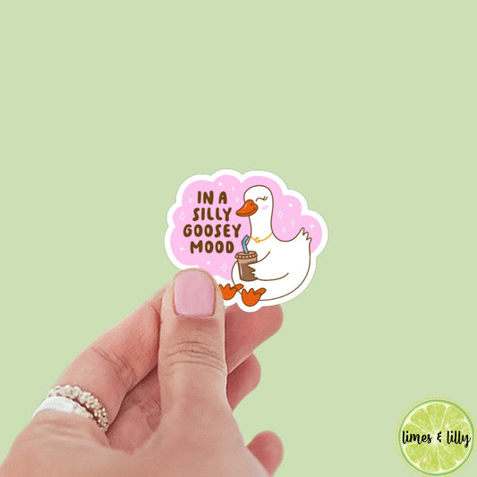 In a Silly Goosey Mood Funny Sticker | Goose Trendy Sticker | Kindle Sticker | Book Club | Bookish Sticker | Farm Animals | Die Cut | Decal